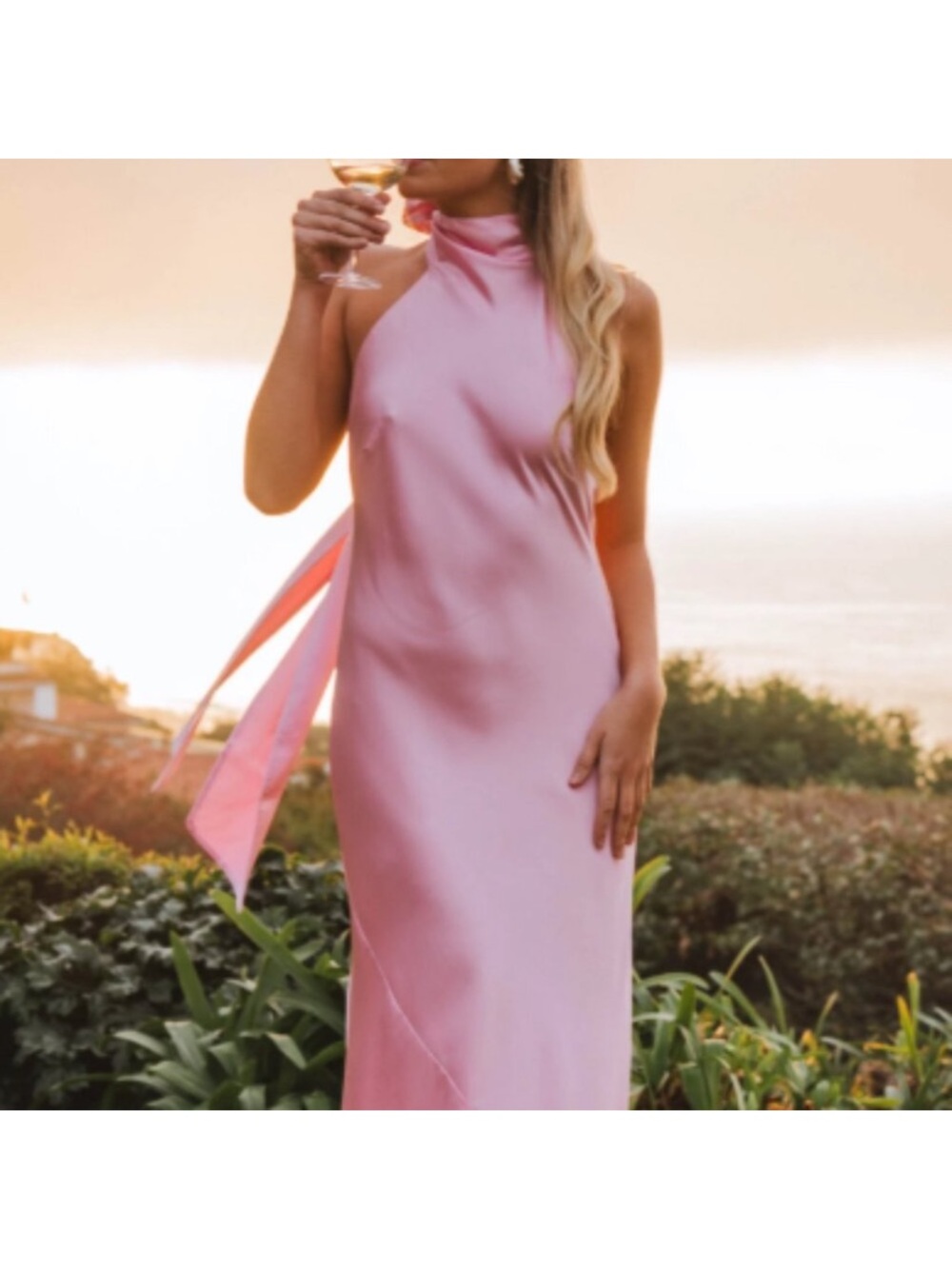 Show Me Your MuMu Pink Halter Maxi Dress